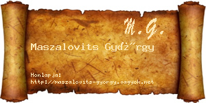 Maszalovits György névjegykártya