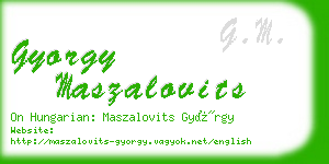 gyorgy maszalovits business card